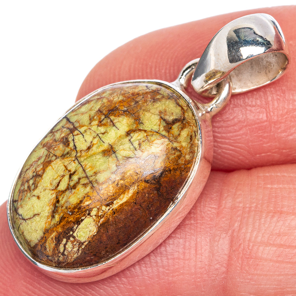 Gaspeite Pendant 1 1/4" (925 Sterling Silver) P40718