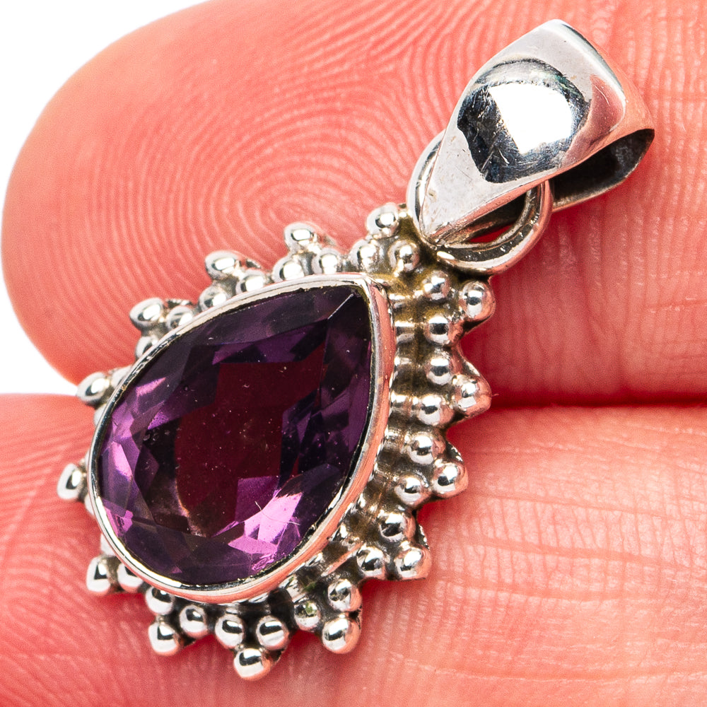 Amethyst Pendant 1 1/8" (925 Sterling Silver) P45463