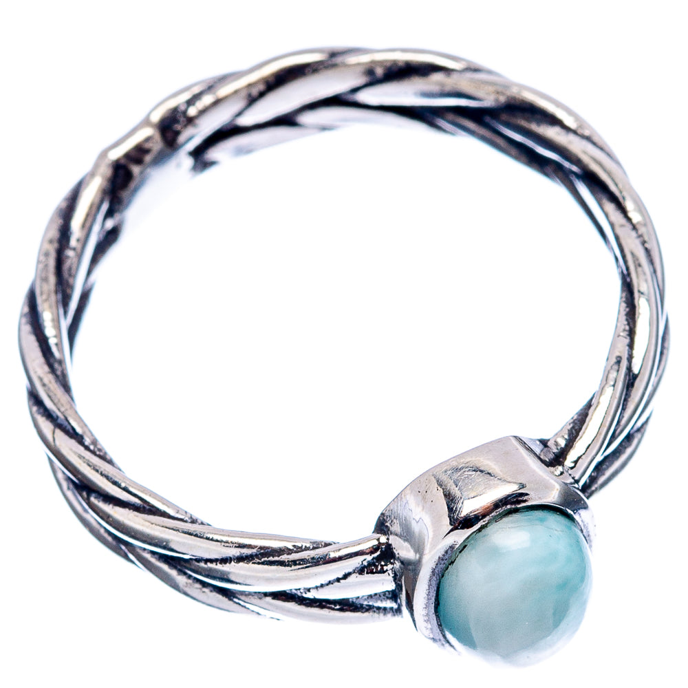 Larimar Dainty Ring Size 6.5 (.925 Sterling Silver)