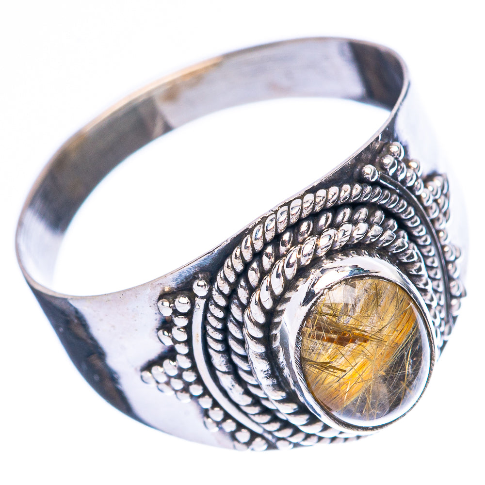 Rutilated Quartz Ring Size 7.75 (925 Sterling Silver) R3962