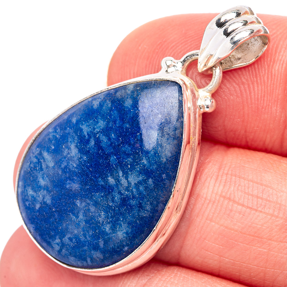 Dumortierite  Pendant 1 3/8" (.925 Sterling Silver)