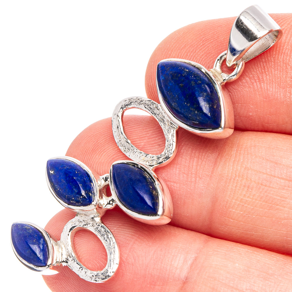 Lapis Lazuli 925 Sterling Silver Premium Pendants 1 5/8" (925 Sterling Silver) P43763