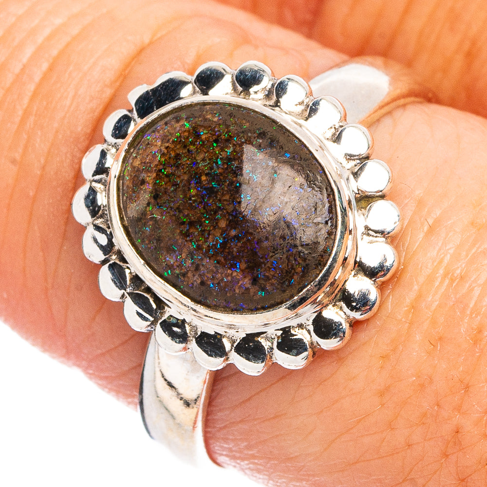 Rare Andamooka Opal Ring Size 8.5 (.925 Sterling Silver)