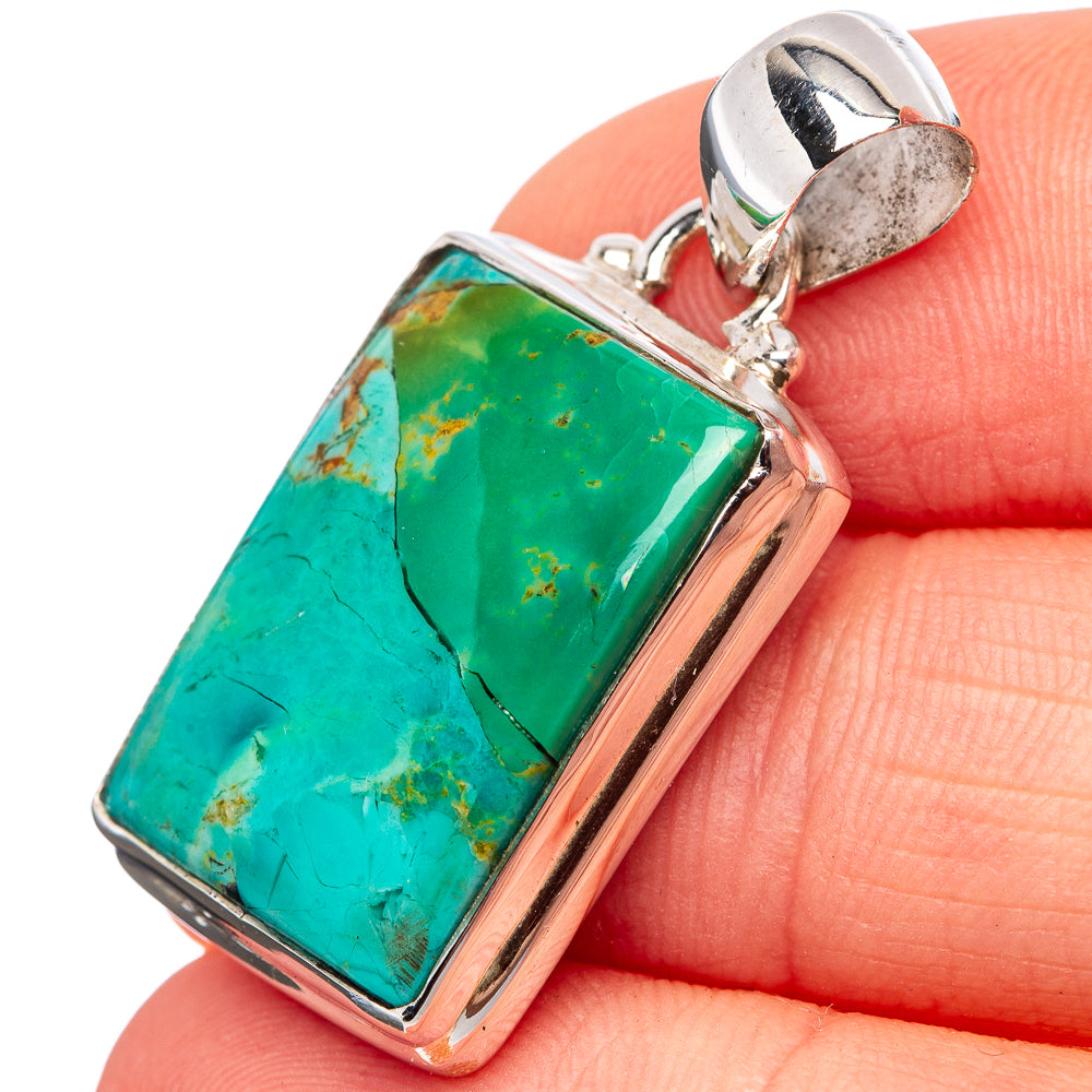 Mohave Turquoise Pendant 1 3/8" (.925 Sterling Silver)