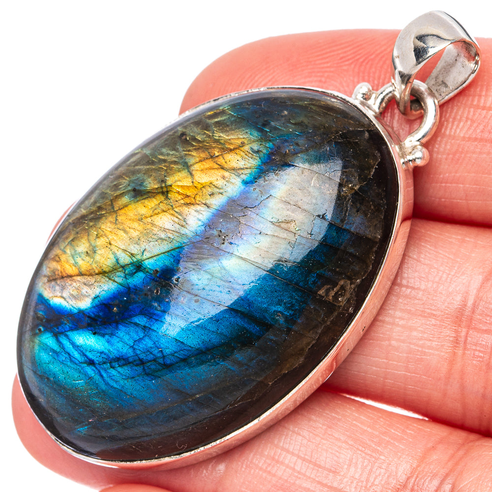 Labradorite Pendant 1 7/8" (925 Sterling Silver) P43035