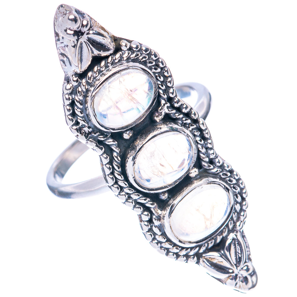 Premium Rainbow Moonstone 925 Sterling Silver Ring Size 7.25 (925 Sterling Silver) R2658