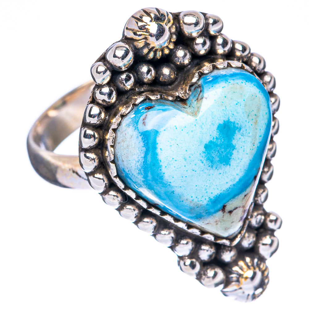 Rare Golden Hills Turquoise Heart Ring Size 6.75 (925 Sterling Silver) R2976