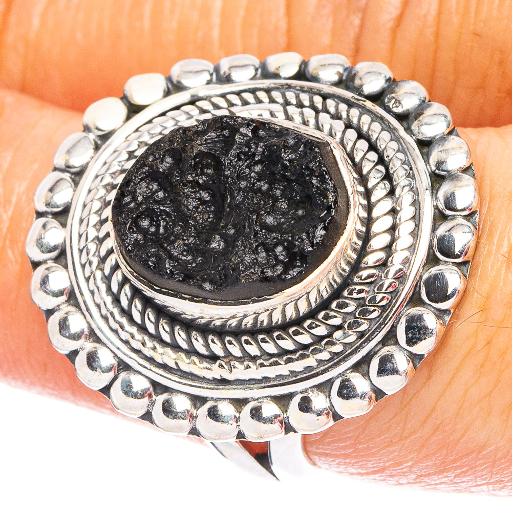 Tektite 925 Sterling Silver Ring Size 7.25 (925 Sterling Silver) R6161