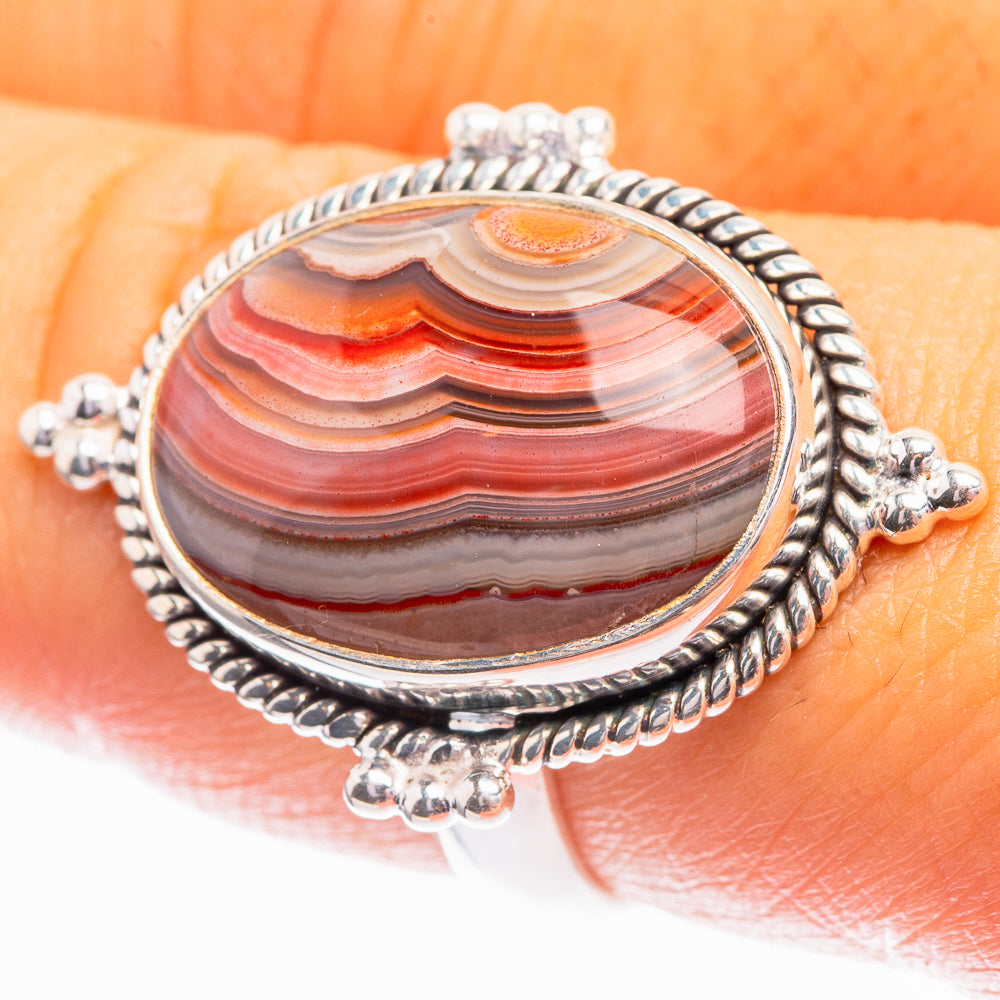 Crazy Lace Agate Ring Size 8 (925 Sterling Silver) R142078
