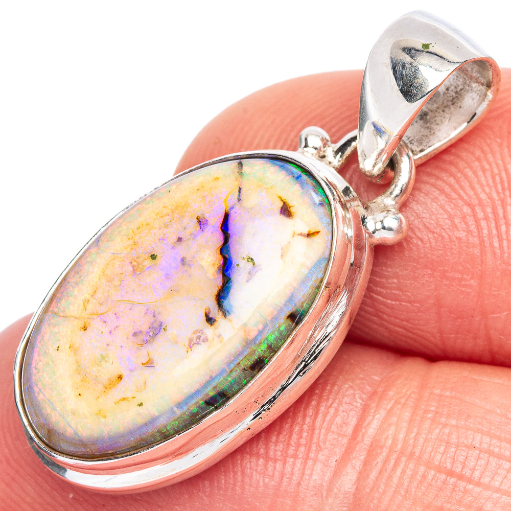 Rare Sterling Opal Pendant 1 1/4" (925 Sterling Silver) P41564