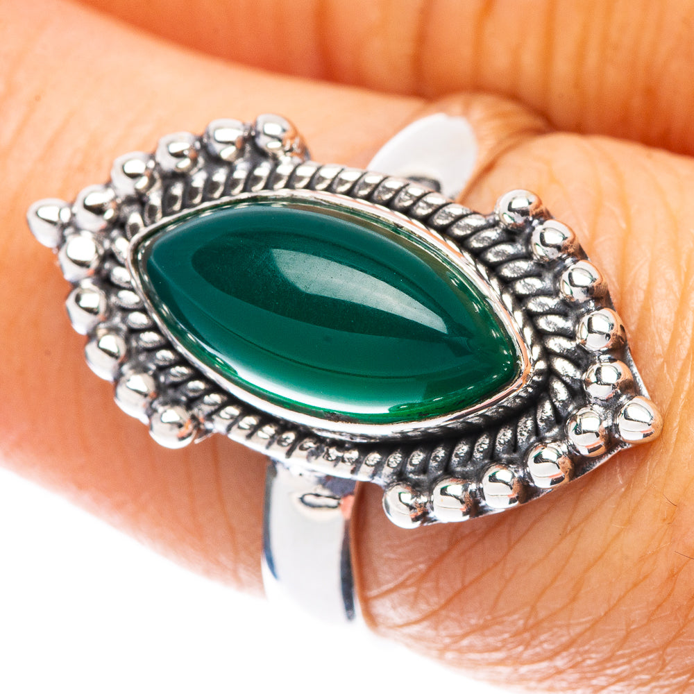 Green Onyx 925 Sterling Silver Ring Size 6.75 (925 Sterling Silver) R5389
