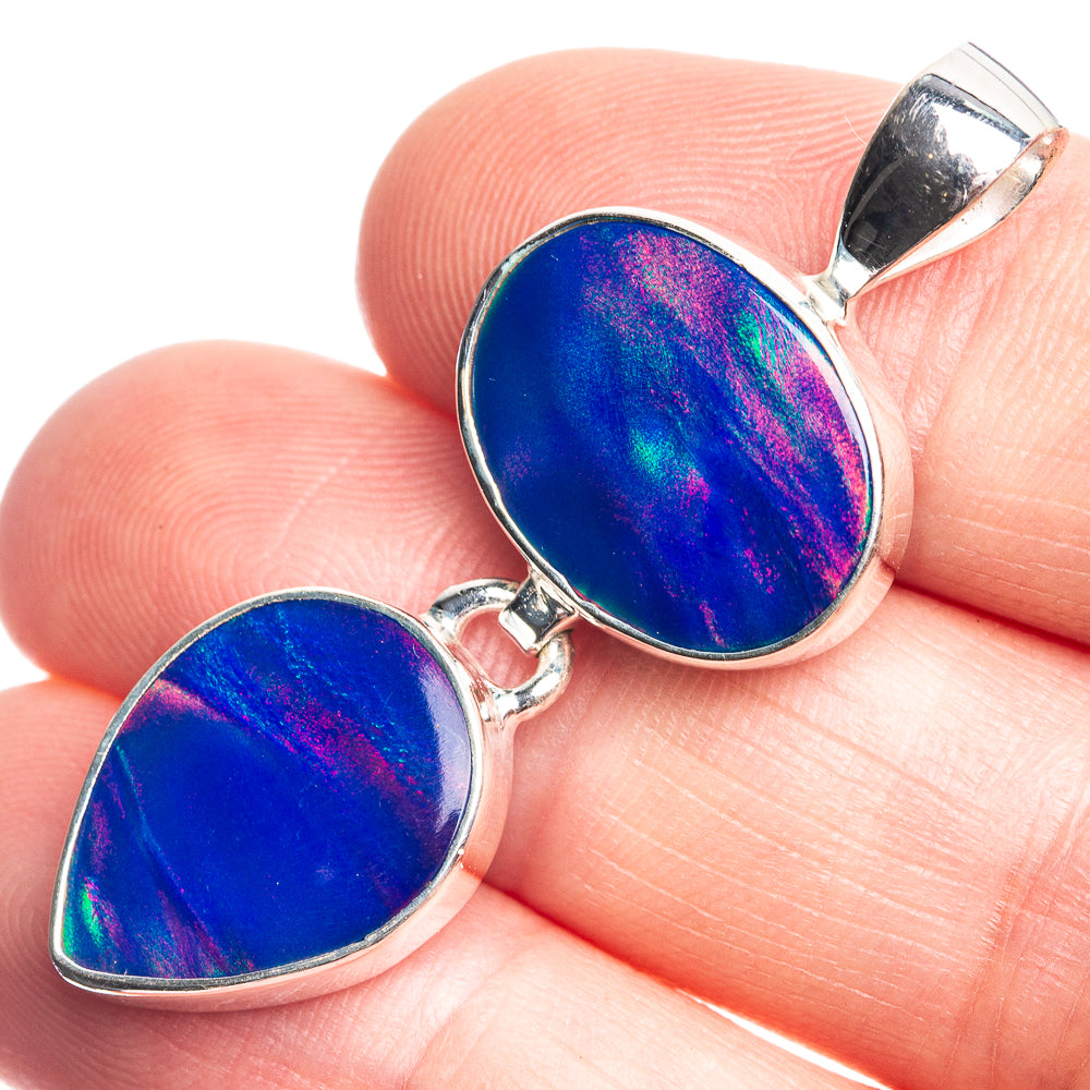 Aura Opal Pendant 1 3/4" (925 Sterling Silver) P39106