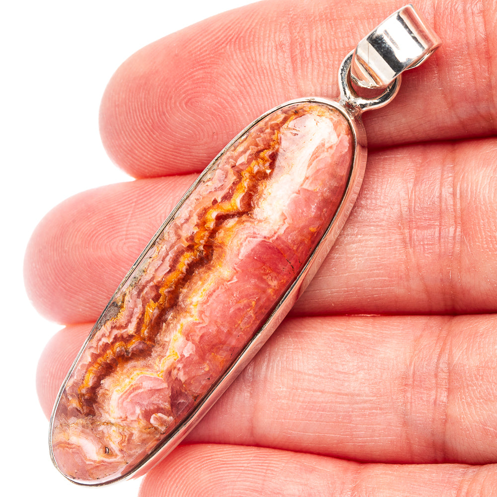 Premium Rhodochrosite Pendant 2 3/8" (.925 Sterling Silver)