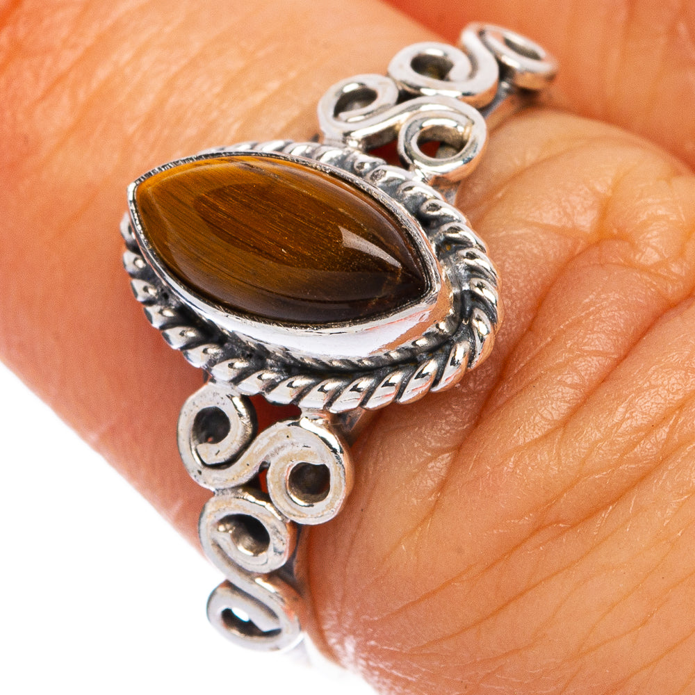 Tiger Eye Dainty Ring Size 6.75 (925 Sterling Silver) R145473