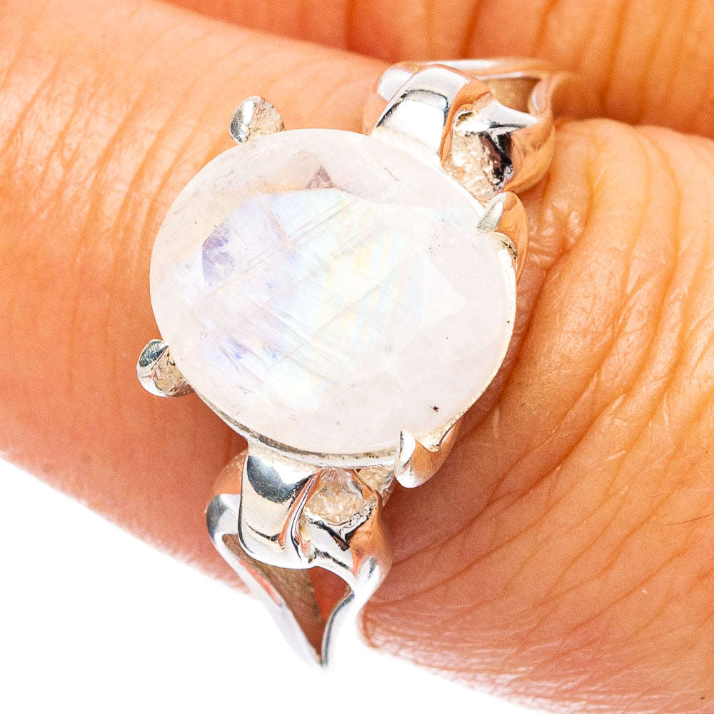 Rainbow Moonstone Ring Size 7.75 (925 Sterling Silver) R4844