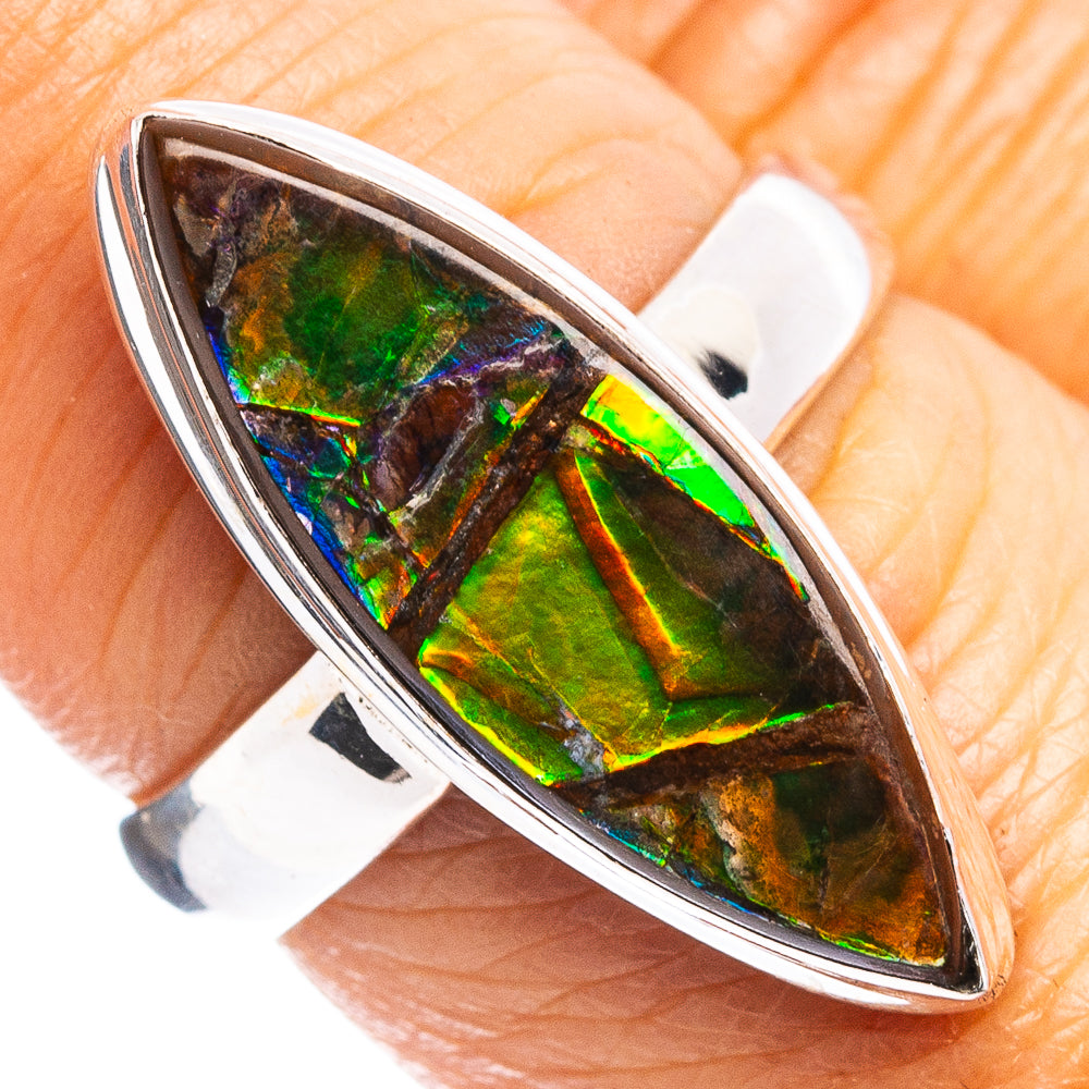 Rare Canadian Ammolite Ring Size 7 (.925 Sterling Silver)