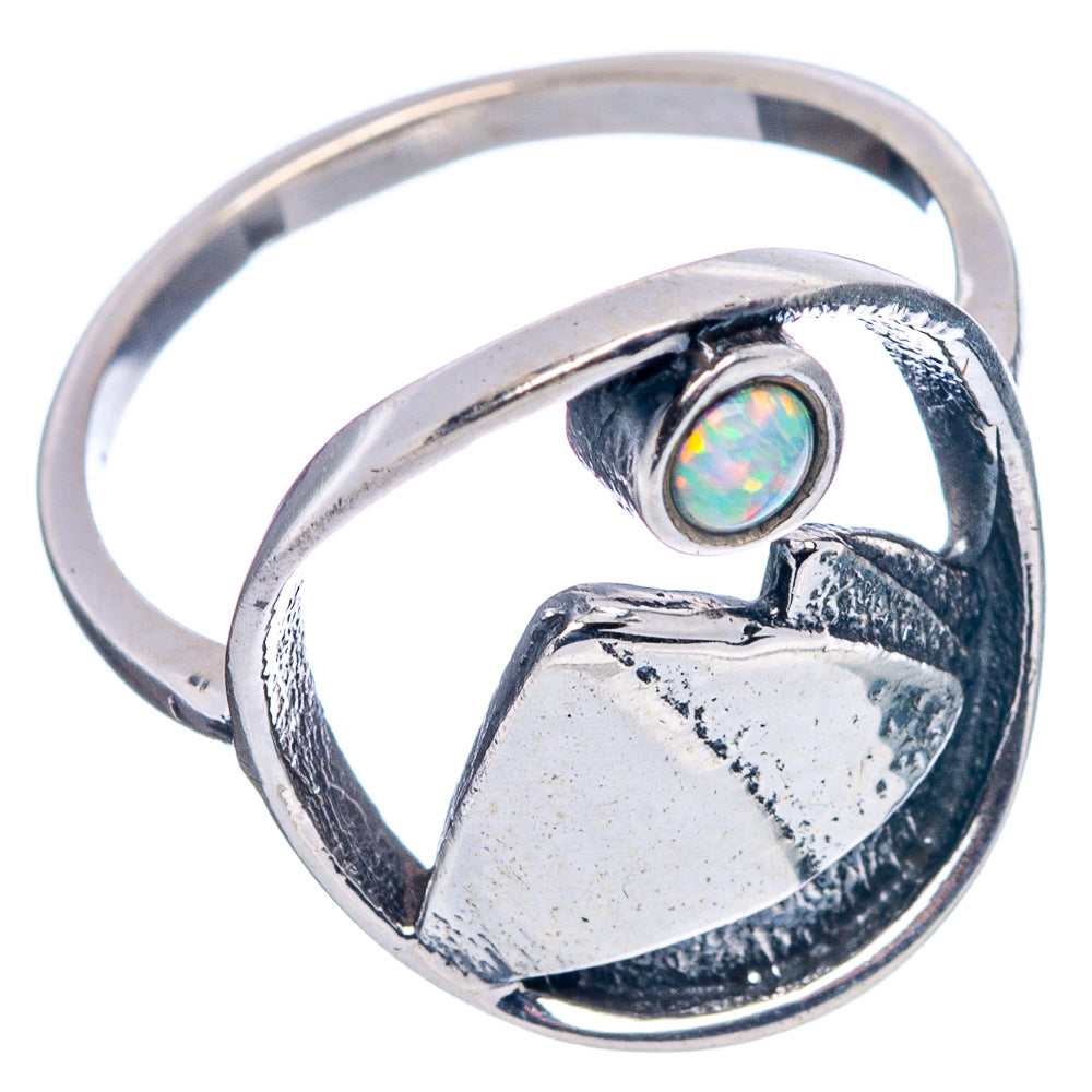 Lab Opal Mountain Dainty Ring Size 5.75 (.925 Sterling Silver)