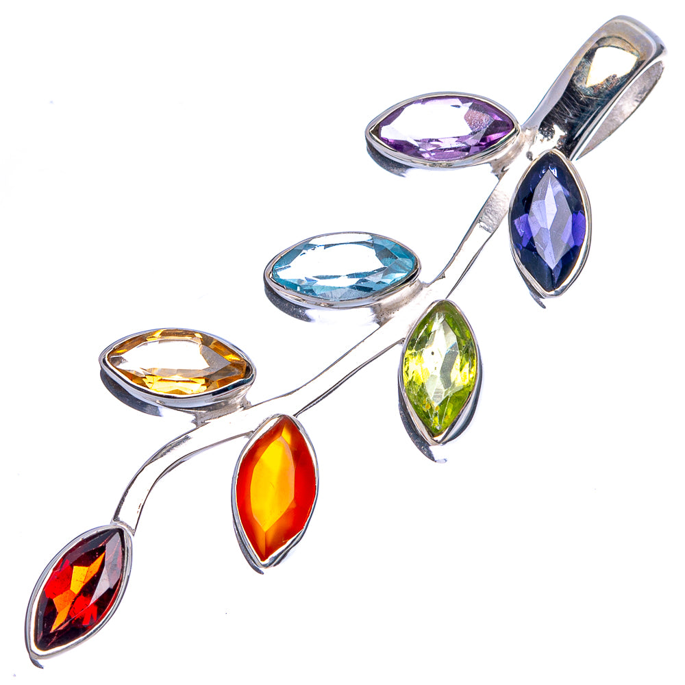 Chakra Leaf Leaf Pendant 2" (925 Sterling Silver) P43357