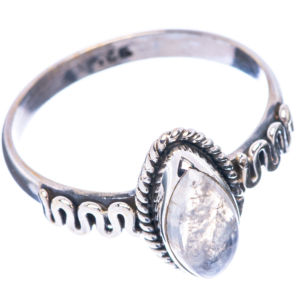 Rainbow Moonstone Ring Size 7.75 (925 Sterling Silver) R5671