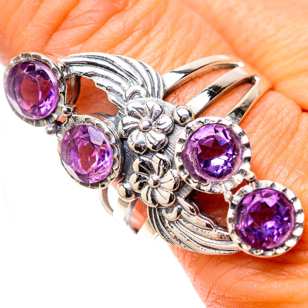 Large Faceted Amethyst 925 Sterling Silver Ring Size 9.5 (925 Sterling Silver) RING139656