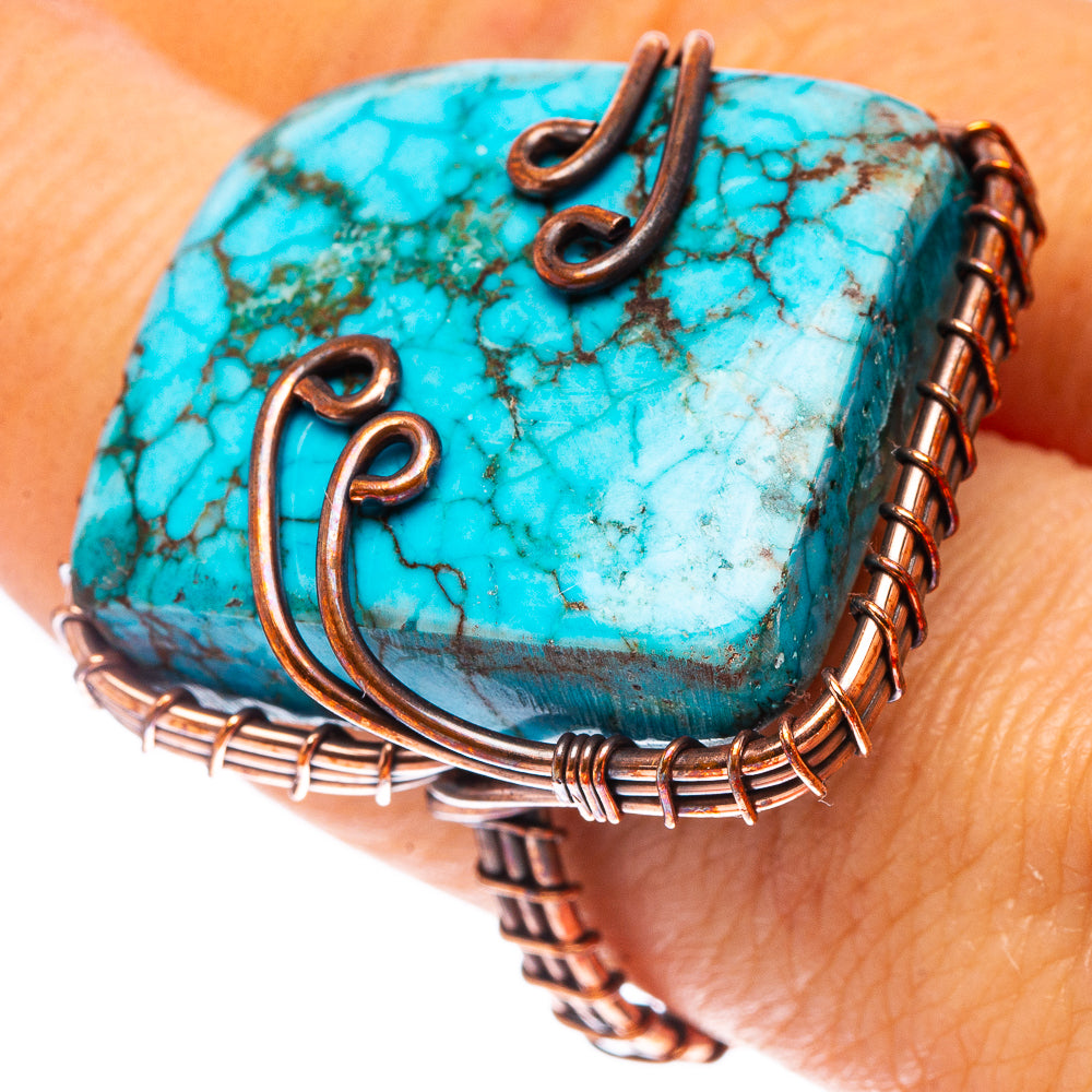 Turquoise Ring Size 8 (Oxidized Copper)