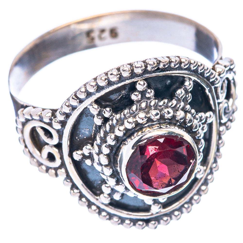 Garnet Ring Size 7.25 (925 Sterling Silver) R5575