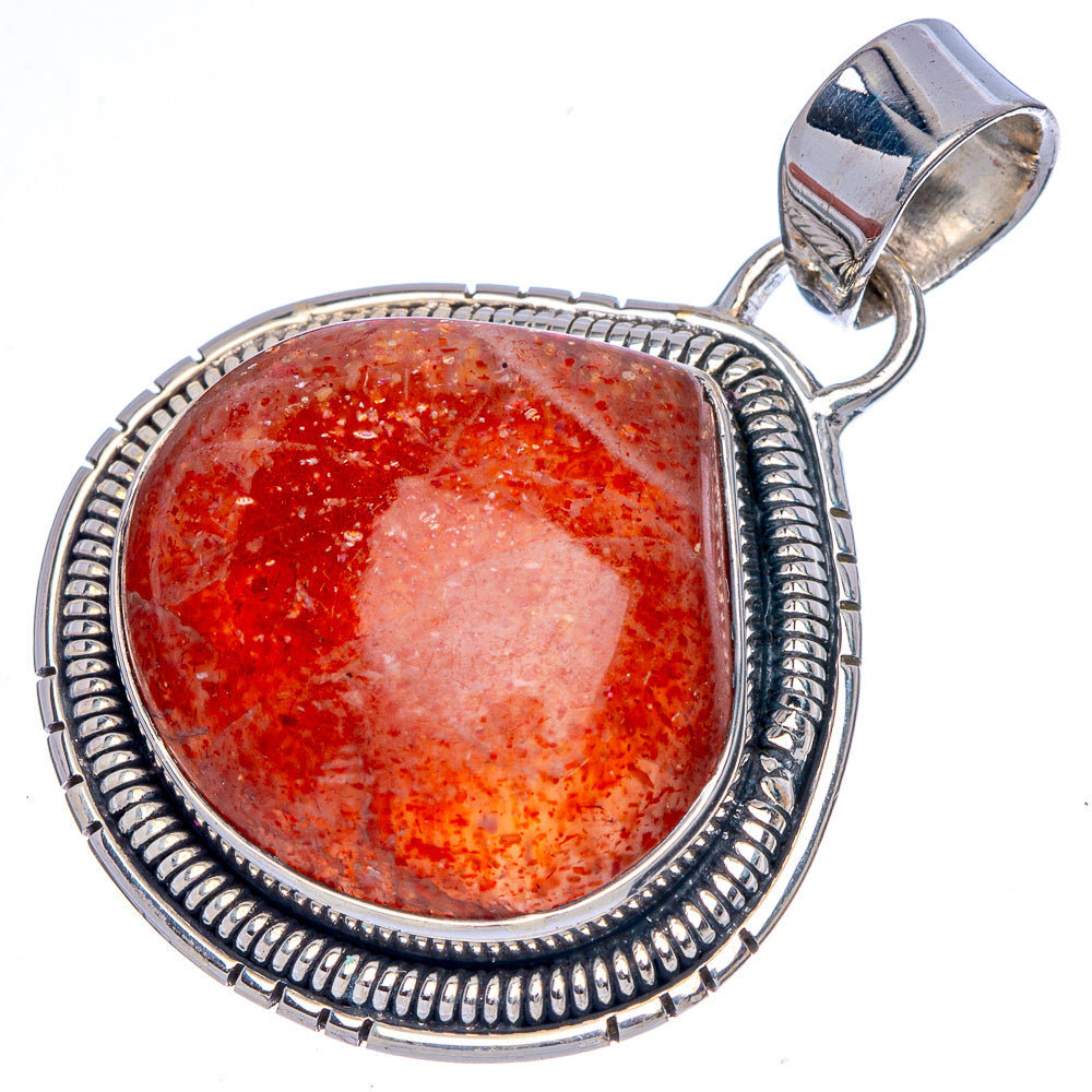 Sunstone Pendant 1 1/2" (925 Sterling Silver) P40032
