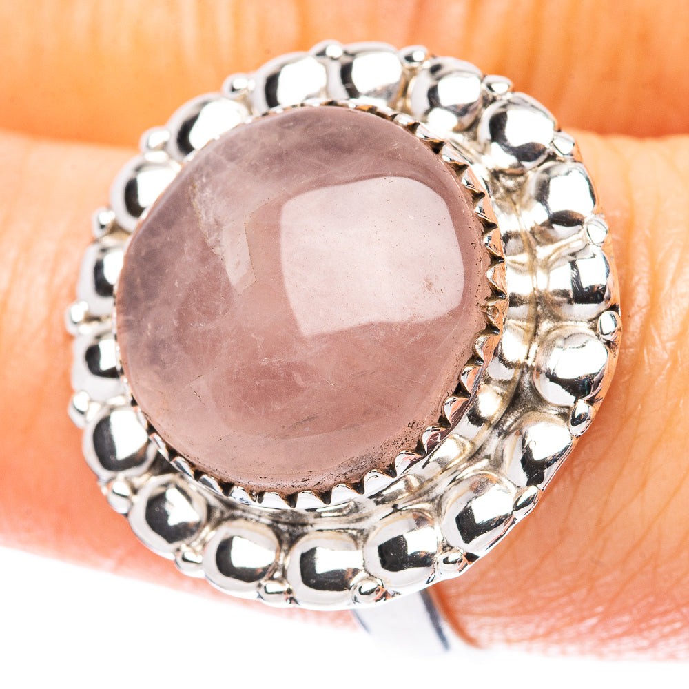 Rose Quartz Ring Size 7.75 (925 Sterling Silver) R3956
