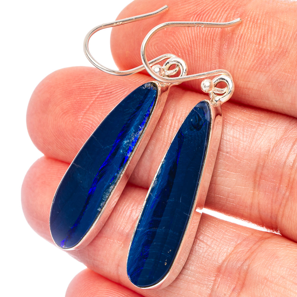 Rare Doublet Opal Earrings 1 3/4" (925 Sterling Silver) E2615