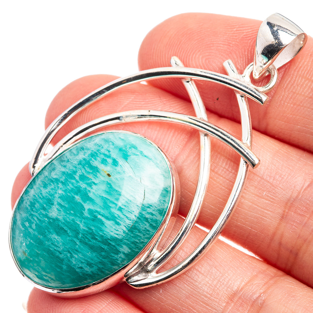 Amazonite Pendant 2 1/8" (925 Sterling Silver) P39008