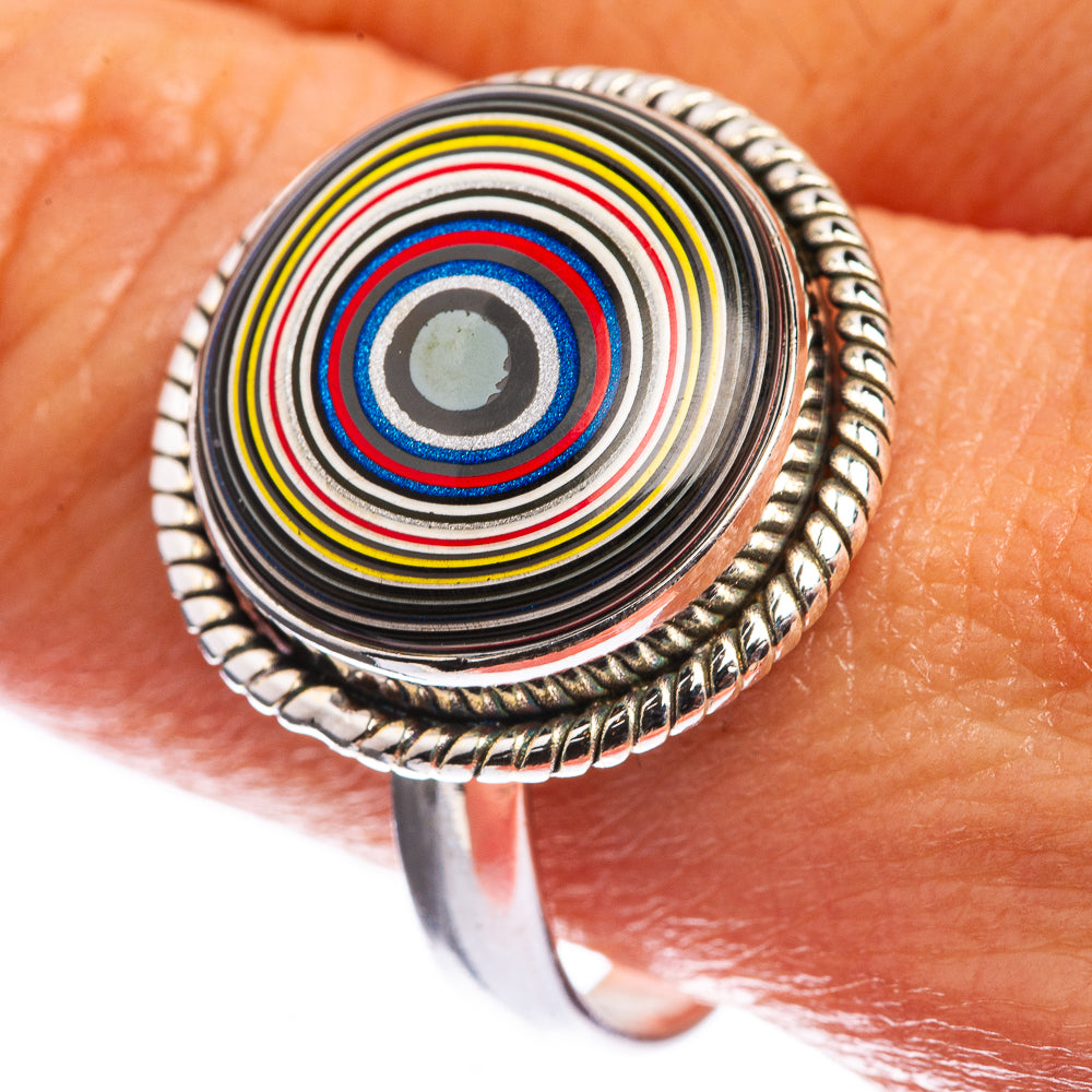 Rainbow Calsilica 925 Sterling Silver Ring Size 10.5