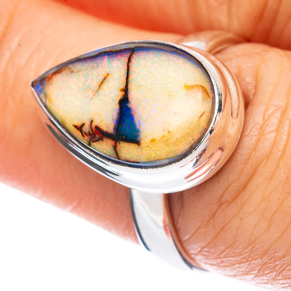Rare Sterling Opal Ring Size 7.5 (925 Sterling Silver) R2833