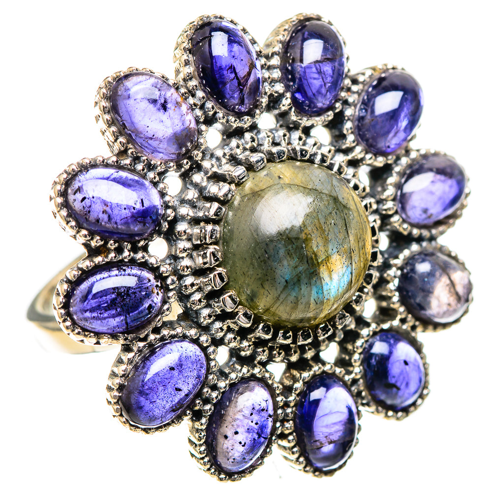 Large Labradorite, Tanzanite Ring Size 8.5 (925 Sterling Silver) RING137923