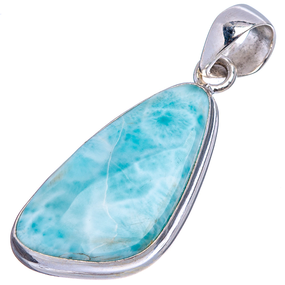 Rare Larimar Pendant 1 5/8" (.925 Sterling Silver)