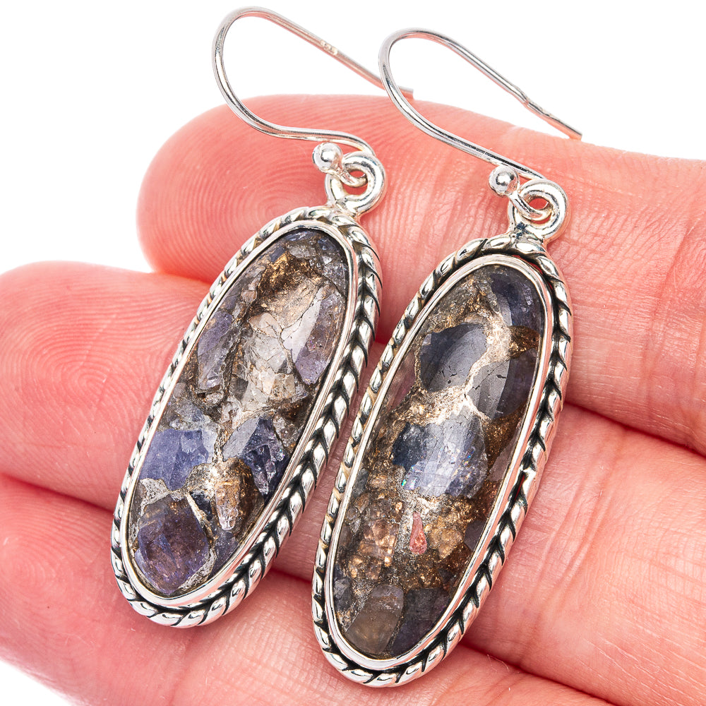 Copper Tanzanite Earrings 1 3/4" (925 Sterling Silver) E433044