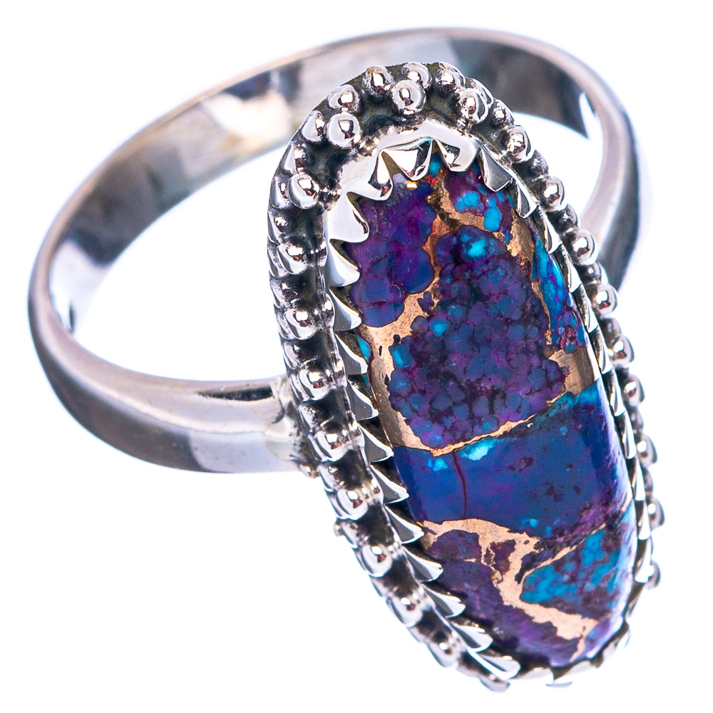 Purple Copper Turquoise Ring Size 7.25 (.925 Sterling Silver)