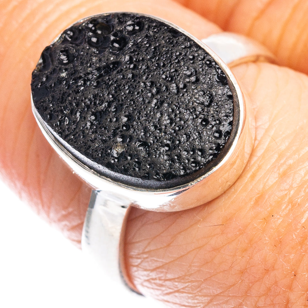 Tektite Ring Size 7.75 (.925 Sterling Silver)