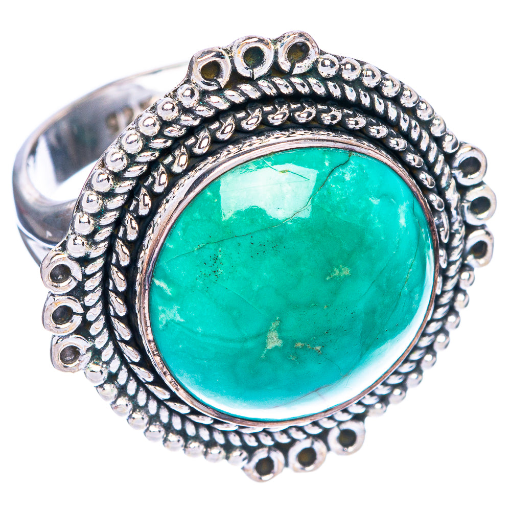 Tibetan Turquoise Ring Size 7.5 (925 Sterling Silver) R1287