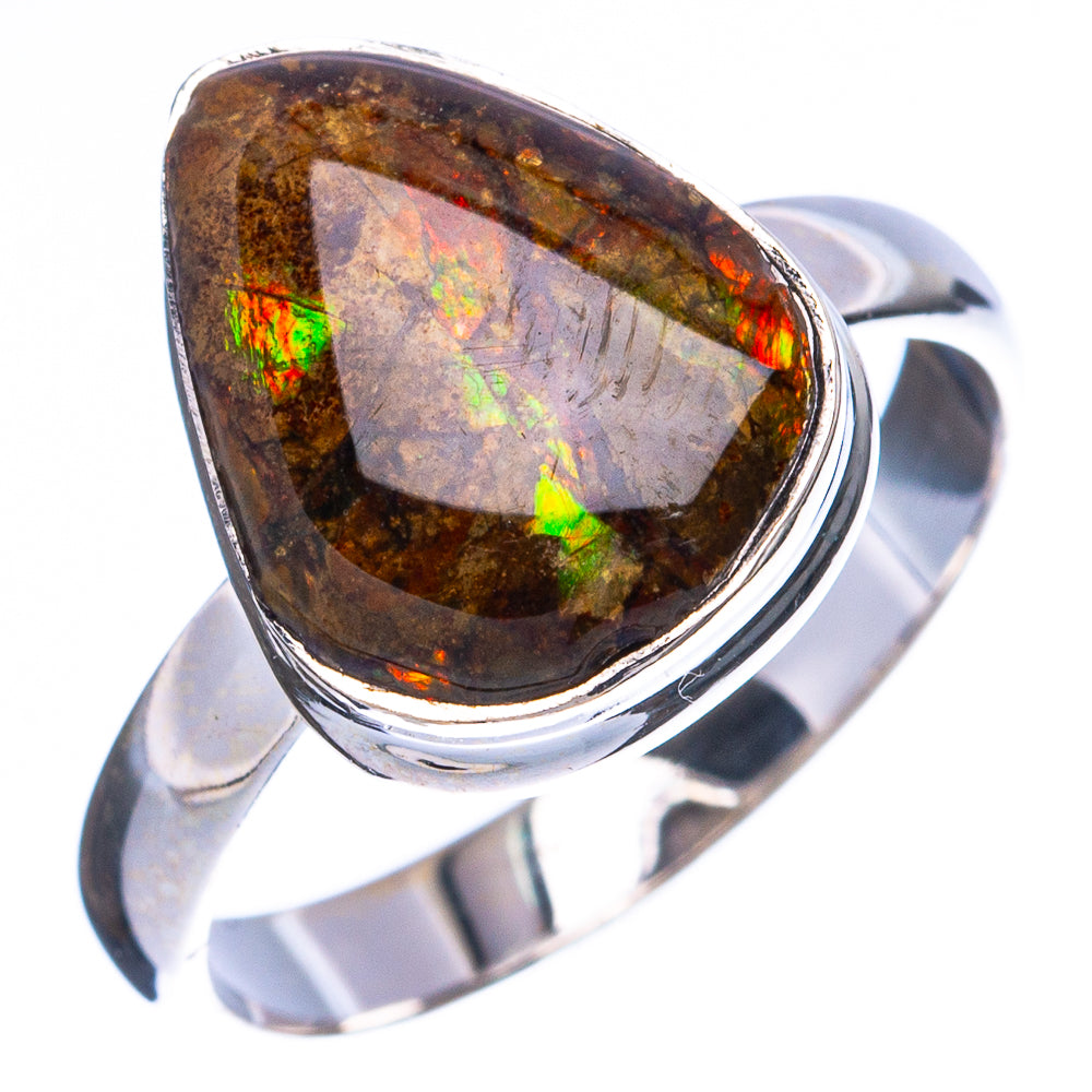 Rare Ammolite Ring Size 9 (925 Sterling Silver) R4880