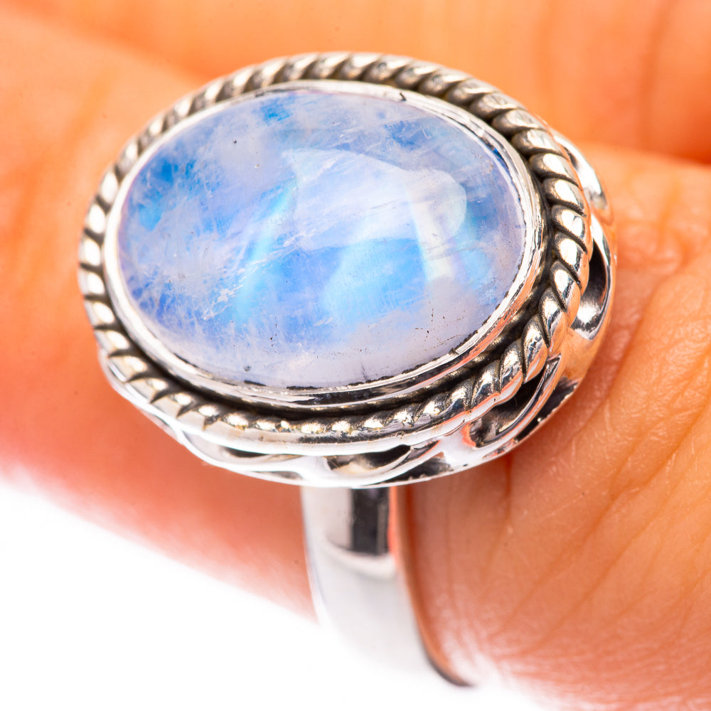 Rainbow Moonstone Ring Size 6.75 (925 Sterling Silver) R140510