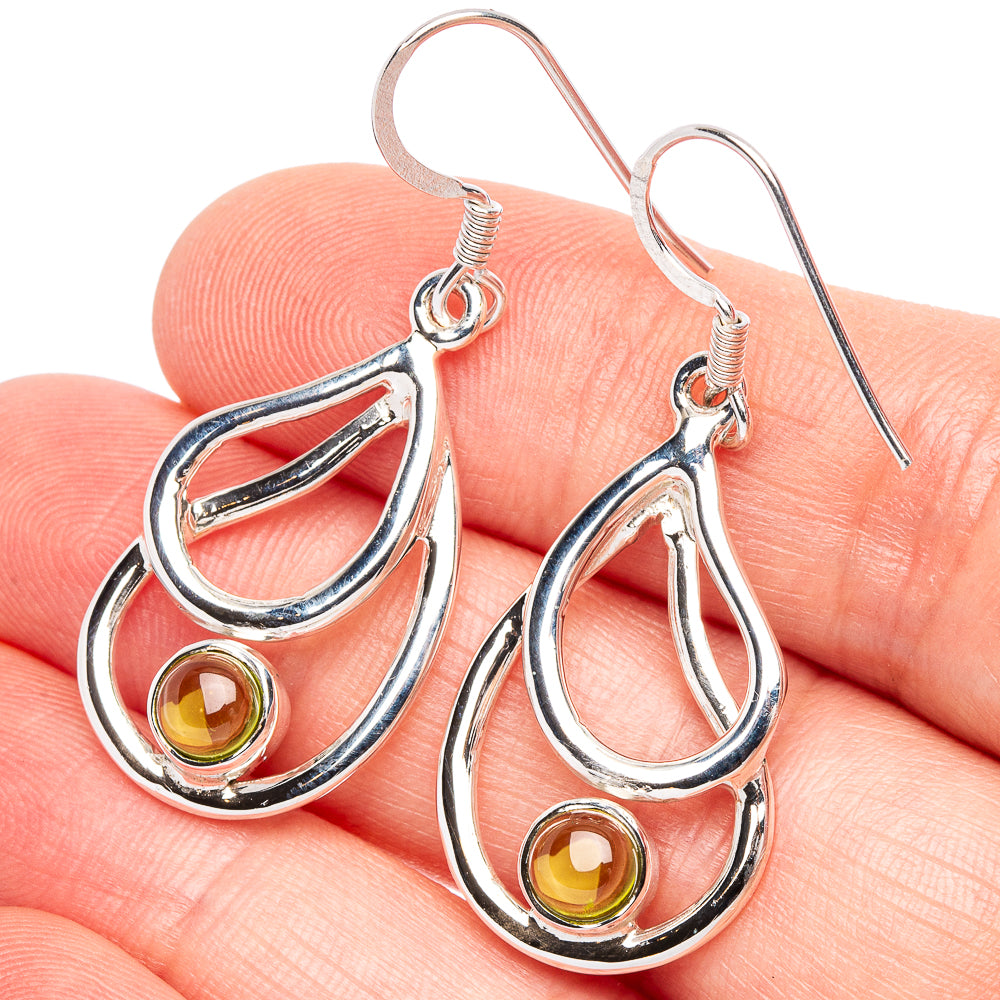 Citrine 925 Sterling Silver Premium Earrings 1 5/8" (925 Sterling Silver) E2227