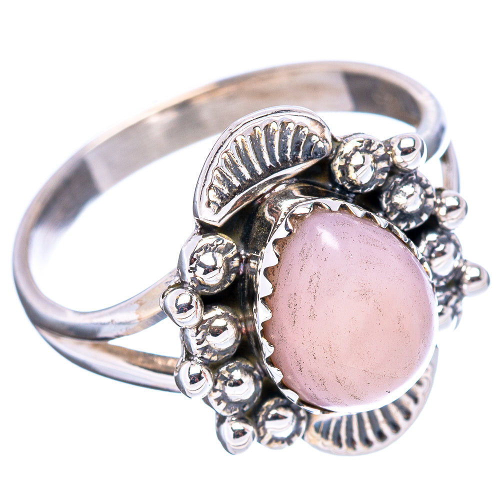 Pink Opal Native Style Ring Size 8.75 (.925 Sterling Silver)