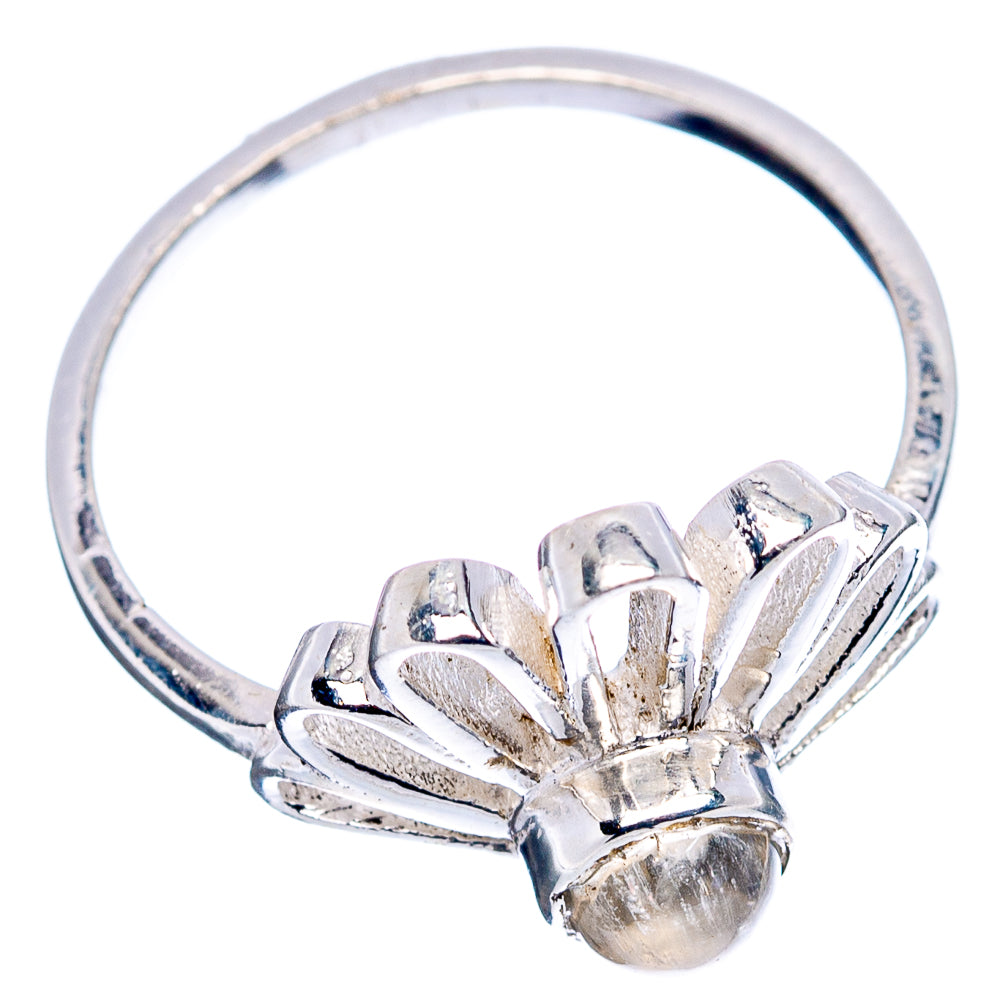 Rainbow Moonstone Daisy Dainty Ring Size 5.75 (.925 Sterling Silver)