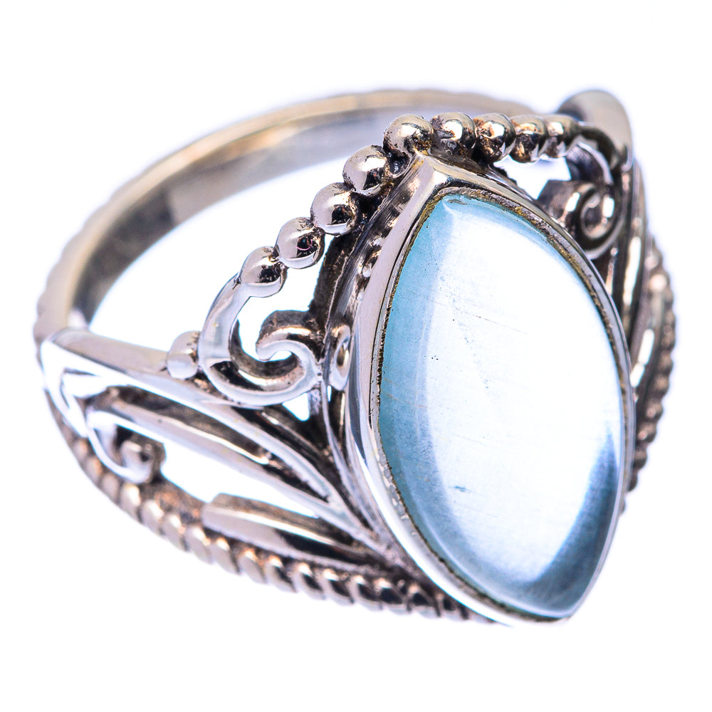 Natural Aquamarine Ring Size 7.25 (925 Sterling Silver) R141128