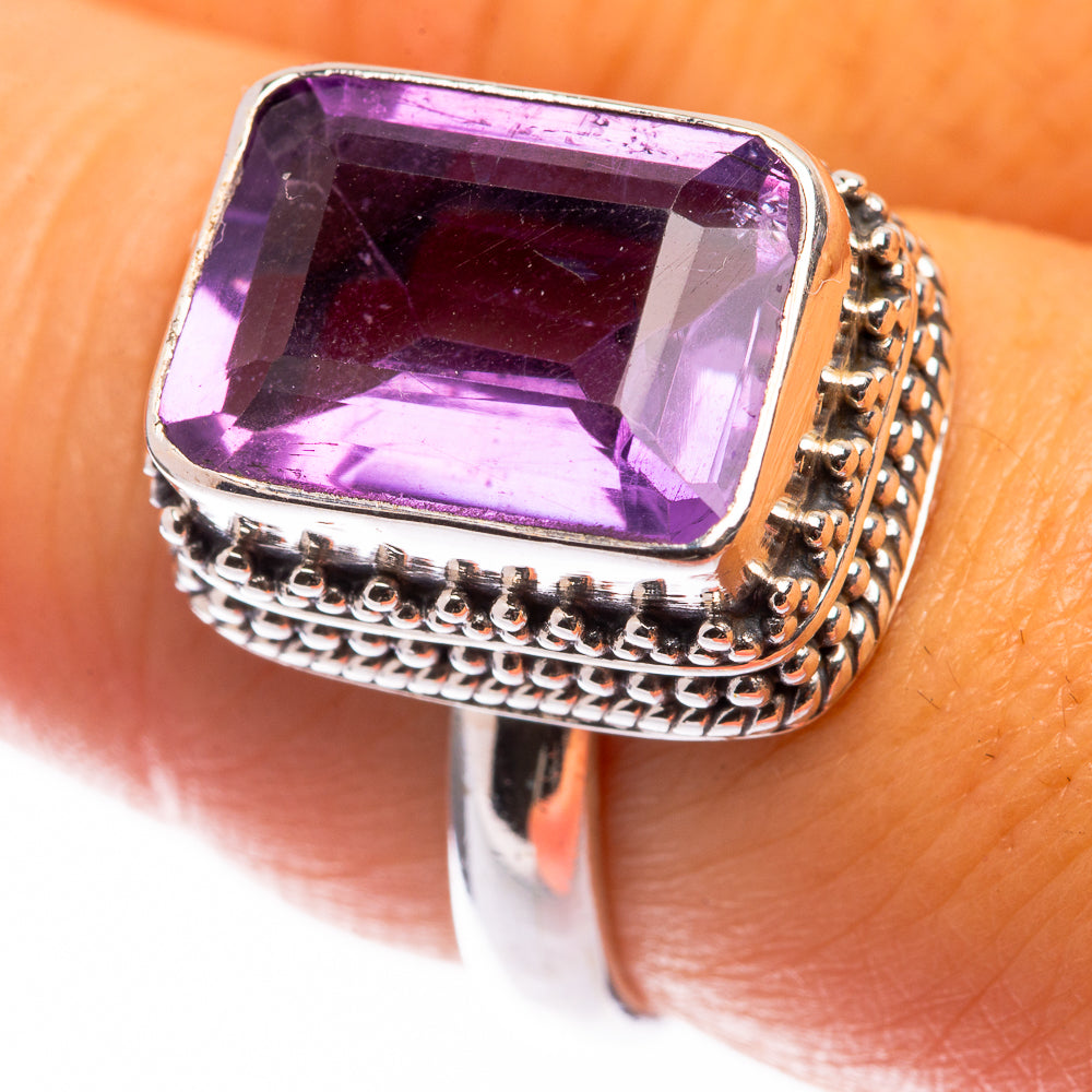 Faceted Amethyst Ring Size 8 (925 Sterling Silver) R141143