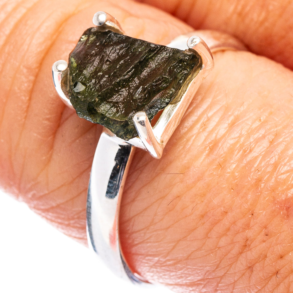 Moldavite Ring Size 8.75 (.925 Sterling Silver)