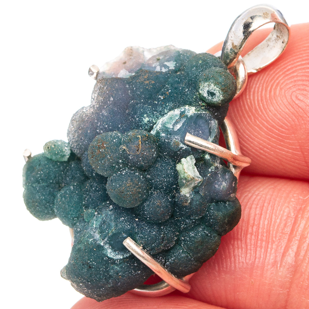Rare Grape Agate Pendant 1 1/4" (.925 Sterling Silver)