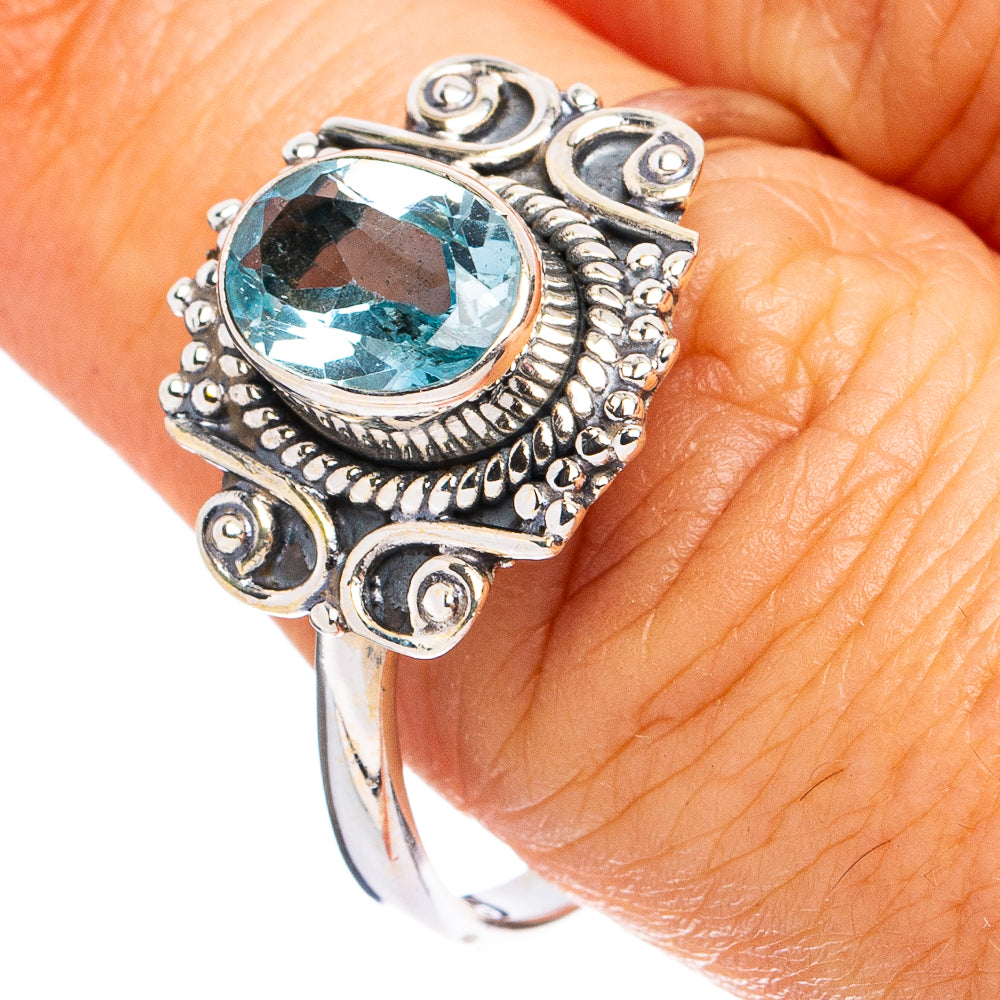 Blue Topaz Ring Size 10 (925 Sterling Silver) R8320