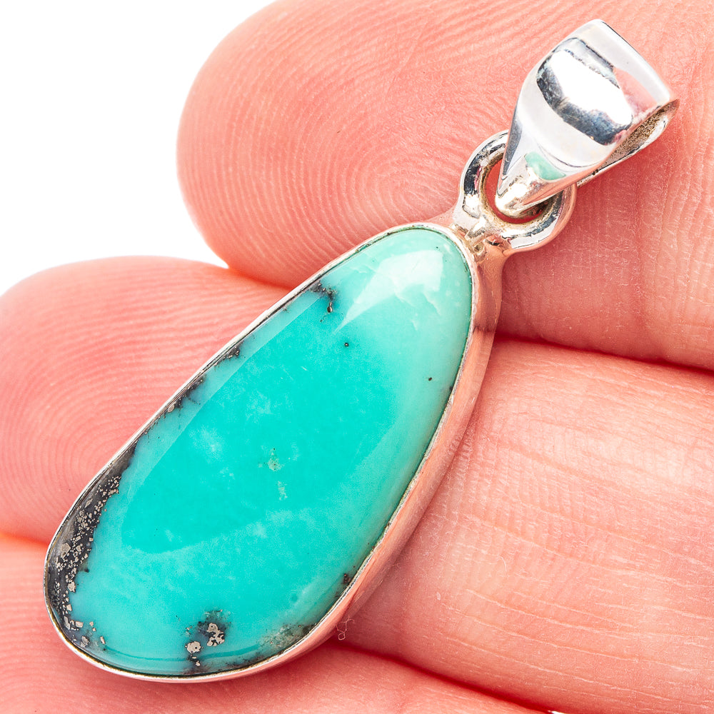 Persian Turquoise Pendant 1 3/8" (925 Sterling Silver) P44388