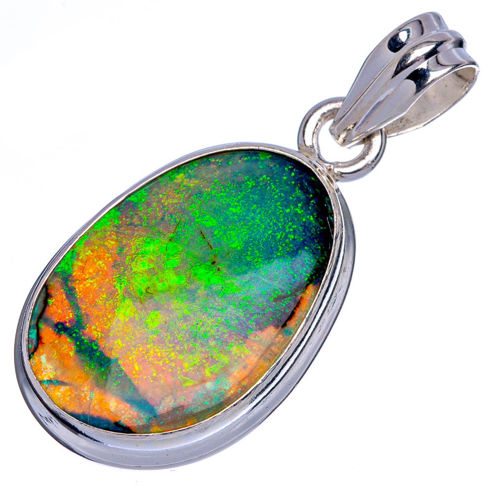 Rare Sterling Opal Pendant 1 3/8" (925 Sterling Silver) P40422